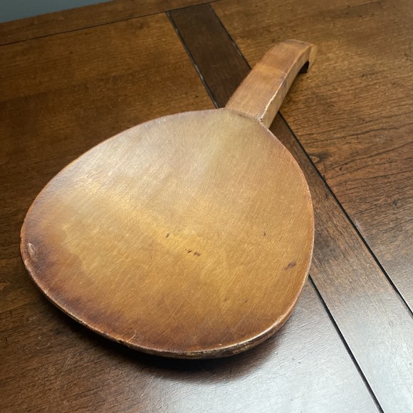 Early American Treen Ware Butter paddle scoop LARGE SPOON VTG - BEAUTIFUL!
